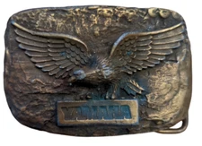 Tiffany Studio Co. New York Yamaha Belt Buckle Brass Original Flying Eagle VTG