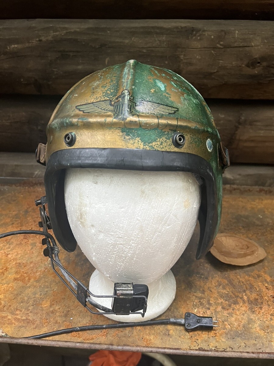 US Navy Gentex H-4 Flight Helmet Korea F86 Jet Pilot | eBay