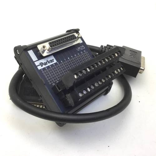 Parker VM25 Breakout Module Screw Terminals With71-016999-02 25-Pin Cable