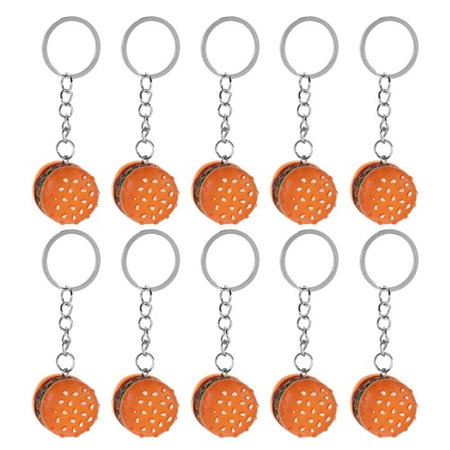 10 Pcs Mini Hamburger Keychain Miss Artificial Fast - Picture 8 of 12