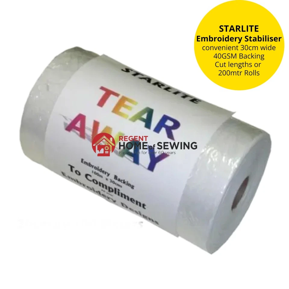Starlite Tear Away Embroidery Backing Paper Stabilizer - 30cm Wide FREE UK POST - Image 1 of 4