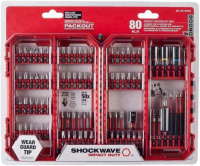 80PC Impact Duty Driver Bit Set - 48-32-4094 for Milwaukee SHOCKWAVE