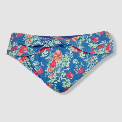 $165 Caroline Constas Women's Blue Floral Kianna Bikini Bottom Swimwear Size M