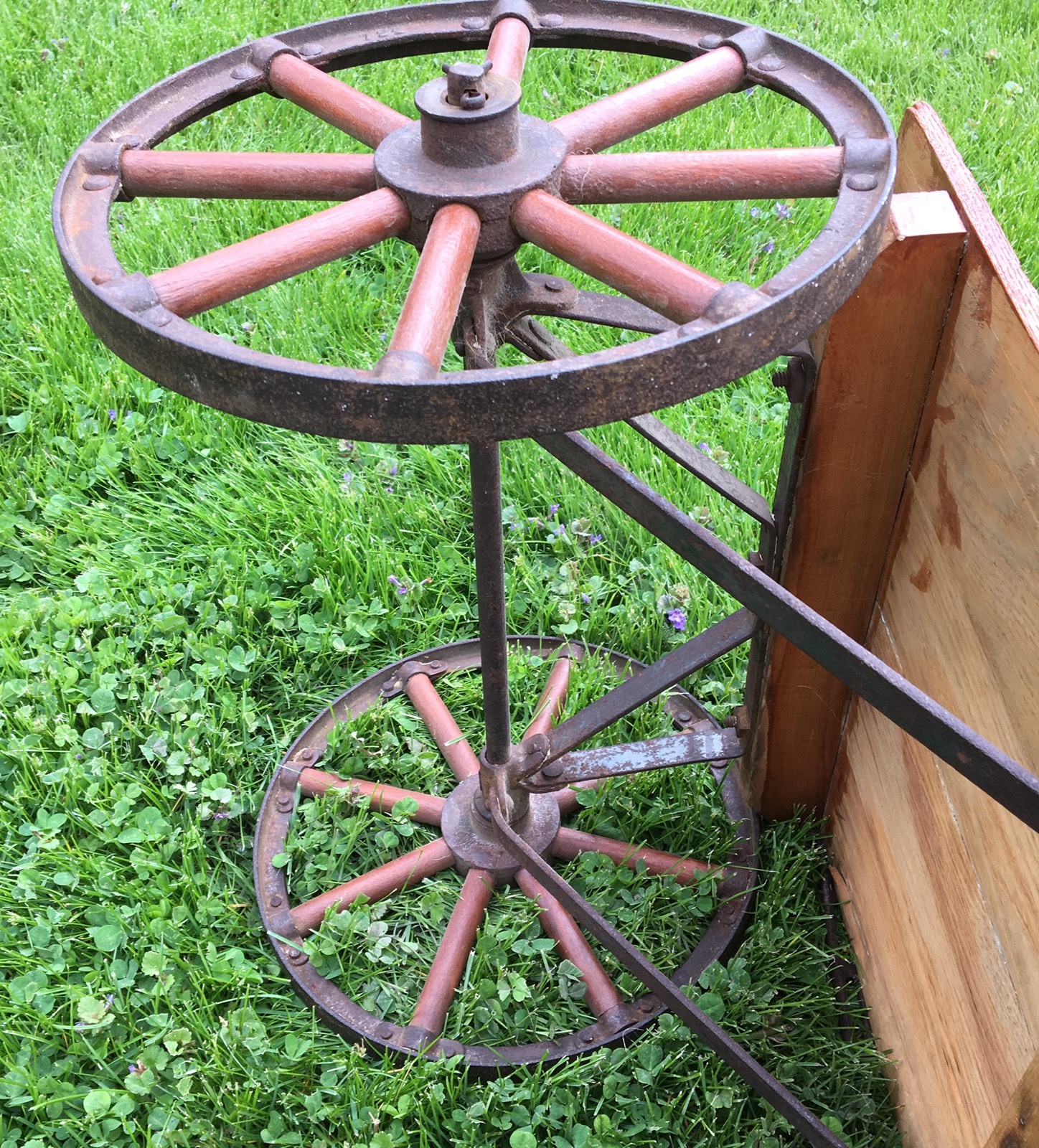 Antique 1915 Chicago Auto Wheel Coaster Childs Toy Wood Wagon Coffee ...