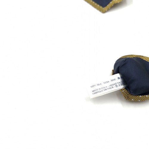 Suitsupply Cravatta Di Lusso A Pois In Seta Oro Fatta In Italia DS3 - Foto 7 di 7