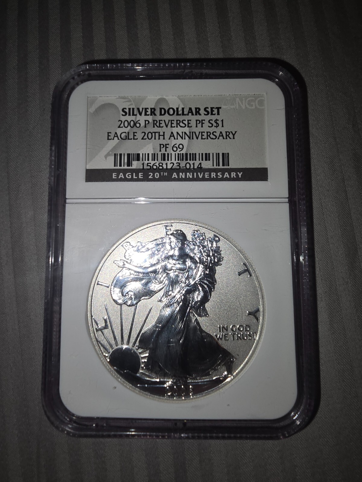 2006 P REVERSE PF S$1 AMERICAN SILVER EAGLE  1 OUNCE .999 FINE SILVER NGC PF 69