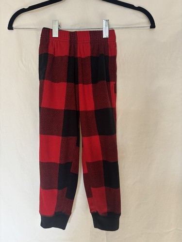 Old Navy Red Plaid Fleece Pajama Pants Girls Size XS 5 B7