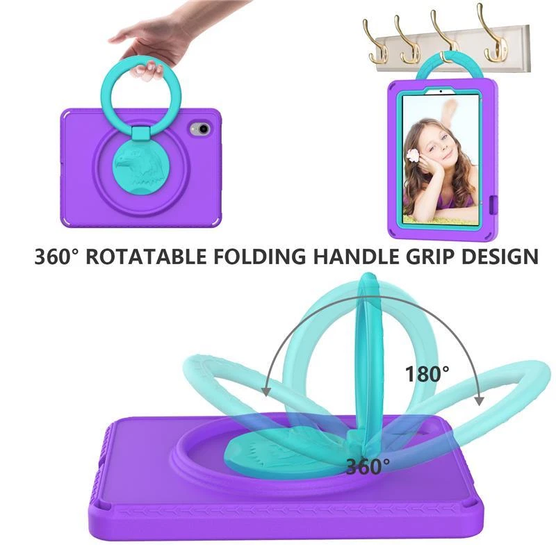 Kids Case For iPad Mini 6 5 4 3 2 Heavy Duty Rugged Shoulder Strap Stand Cover - Image 3 of 4