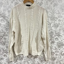 Vintage J. Crew Oarsman Cable Knit Sweater Linen Cotton Blend Fisherman Sz XL