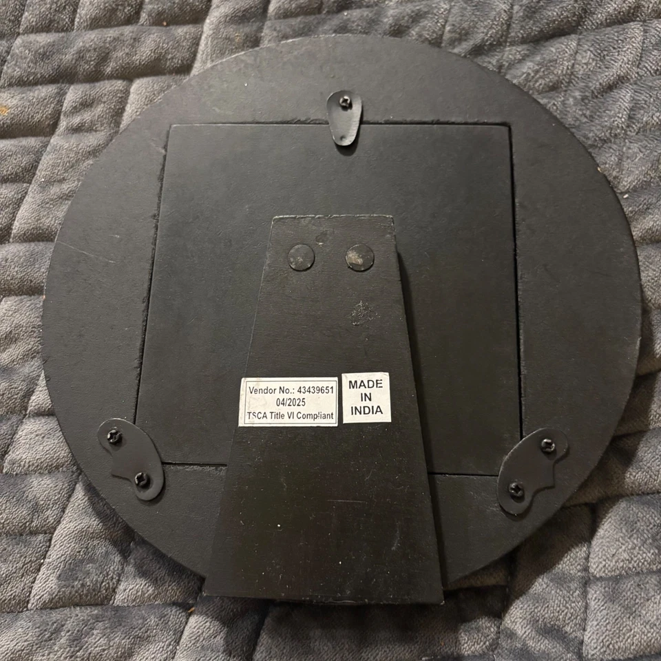 Marco de fotos redondo hecho a mano de la India perlas adornadas oro rosa 4x4 Foto 4 de 4