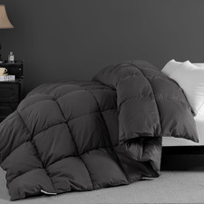 King Goose Down Comforter 850 Fill Power Cotton All Season Duvet Dark Gray