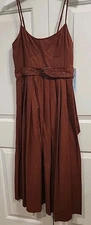 FUTURE COLLECTIVE Reese Blutstein Womens Spaghetti Strap Pleated Maxi Dress SZ 0