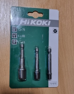 Hikoki Steckschlüssel Adapter 3-teilig NEU & OVP - 1/4'' Bit auf 1/4'' 3/8'' 1/2'' 