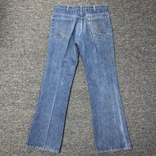 Vintage 70s Levi s 517 Orange Tab Dark Wash Bootcut Blue Denim Jeans -Size 36x33