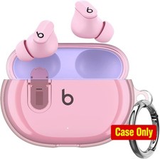 Beats Studio Buds/Buds  Clear Case with Lock 2021/2023, Soft TPU Cover - Pink