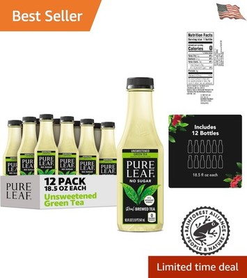 Refreshing Pure Leaf Iced Tea, Unsweetened Green Tea 18.5 fl oz Bottles, 12 Pack