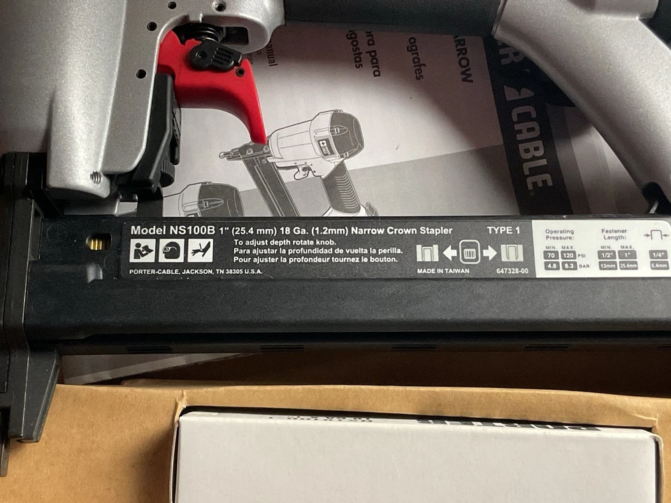 GRAPADORA PORTER CABLE NS100B Nueva Calibre 18 (1,2 mm) Envío Gratis Nueva en Caja Foto 4 de 4