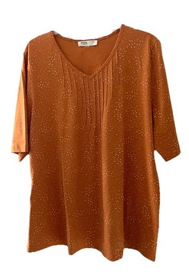 PURE by Ulla Popken Shirt Tunika, orange creme, Gr. 48/50