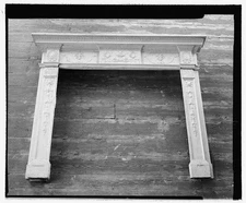 77. FIREPLACE SURROUND. SEE CAPTION FOR HABS NO. PA-1125-76. - The Woodlands,