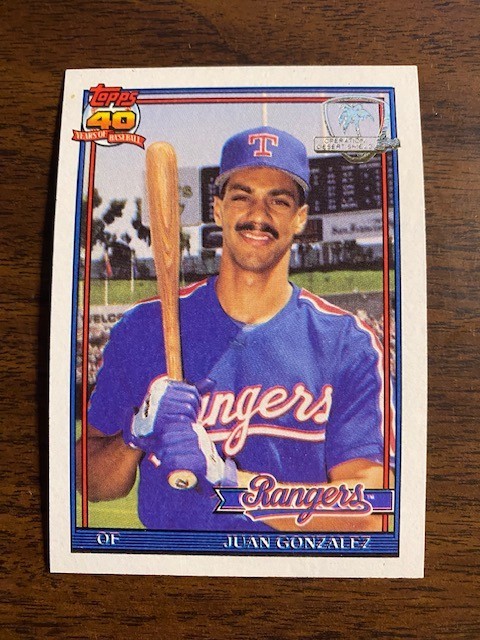 1991 TOPPS DESERT SHIELD BASEBALLL #224 JUAN GONZALEZ