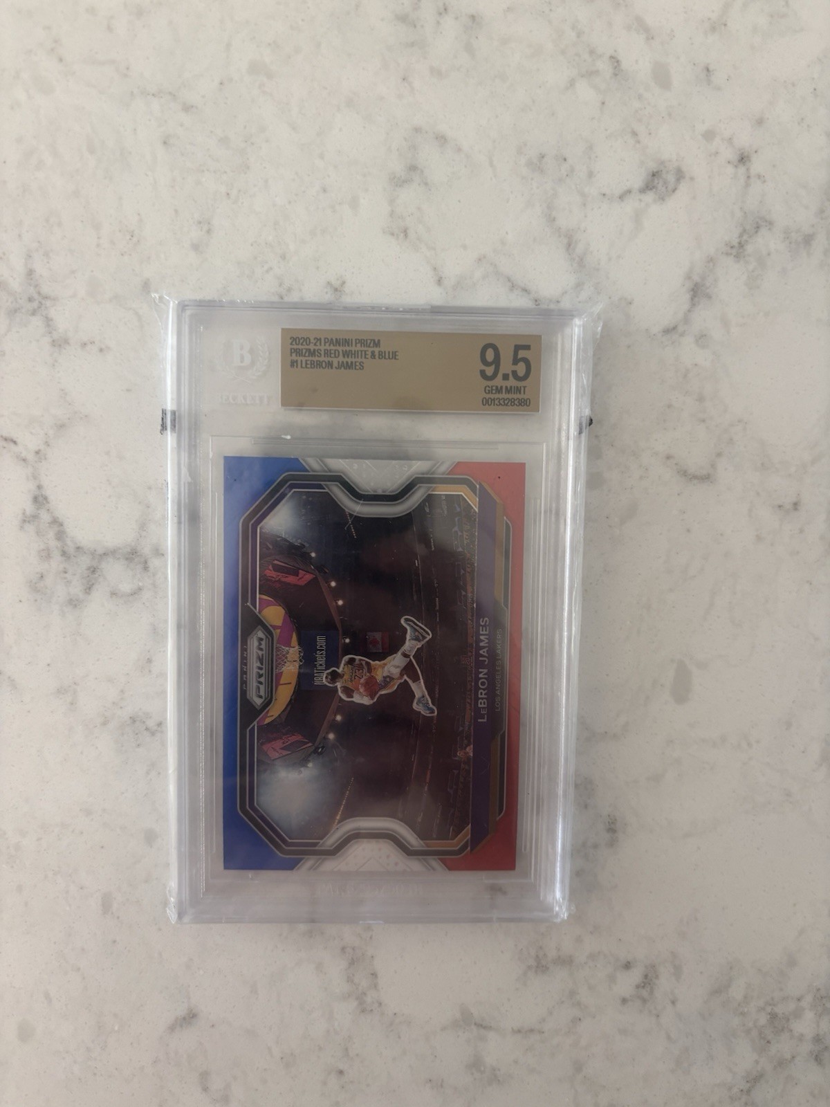 Panini Prizm 2020-21 LeBron James #1 Red White & Blue Prizms BGS 9.5