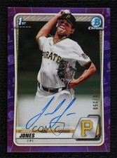 2020 Bowman Draft Chrome Picks Purple Refractor 210/250 Jared Jones Auto 1a4z