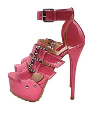 Women's Open Toe 16cm High Heels Platform Ankle Sandals Buckle Strap Stilettos
