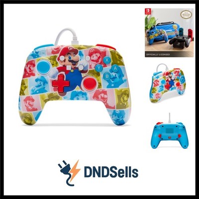 PowerA Kabelgebundener Nintendo Switch Controller Mario Hero Reel Gamepad Gam...