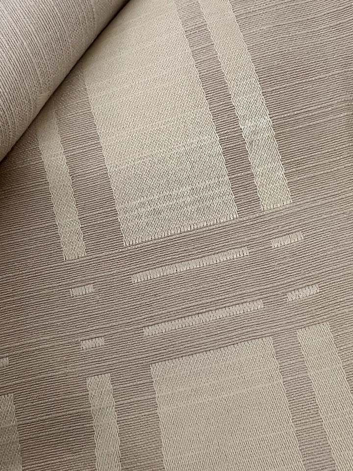 Tone on Tone Beige Plaid Polyester Fabric 2.75 Yards 53" Unbranded Decorator Wt. - Image 4 of 4