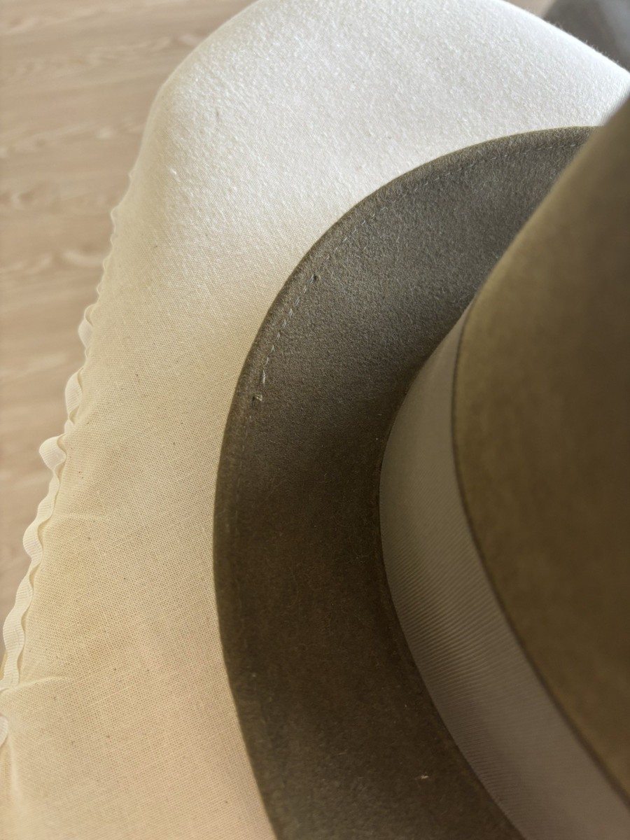 Vintage Knox felt Homburg fedora olive green 7 3/8 59cm hat 1950