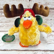 DAN DEE Vintage Kmart Musical Chicken Dance Plush Christmas Moose Antlers Works