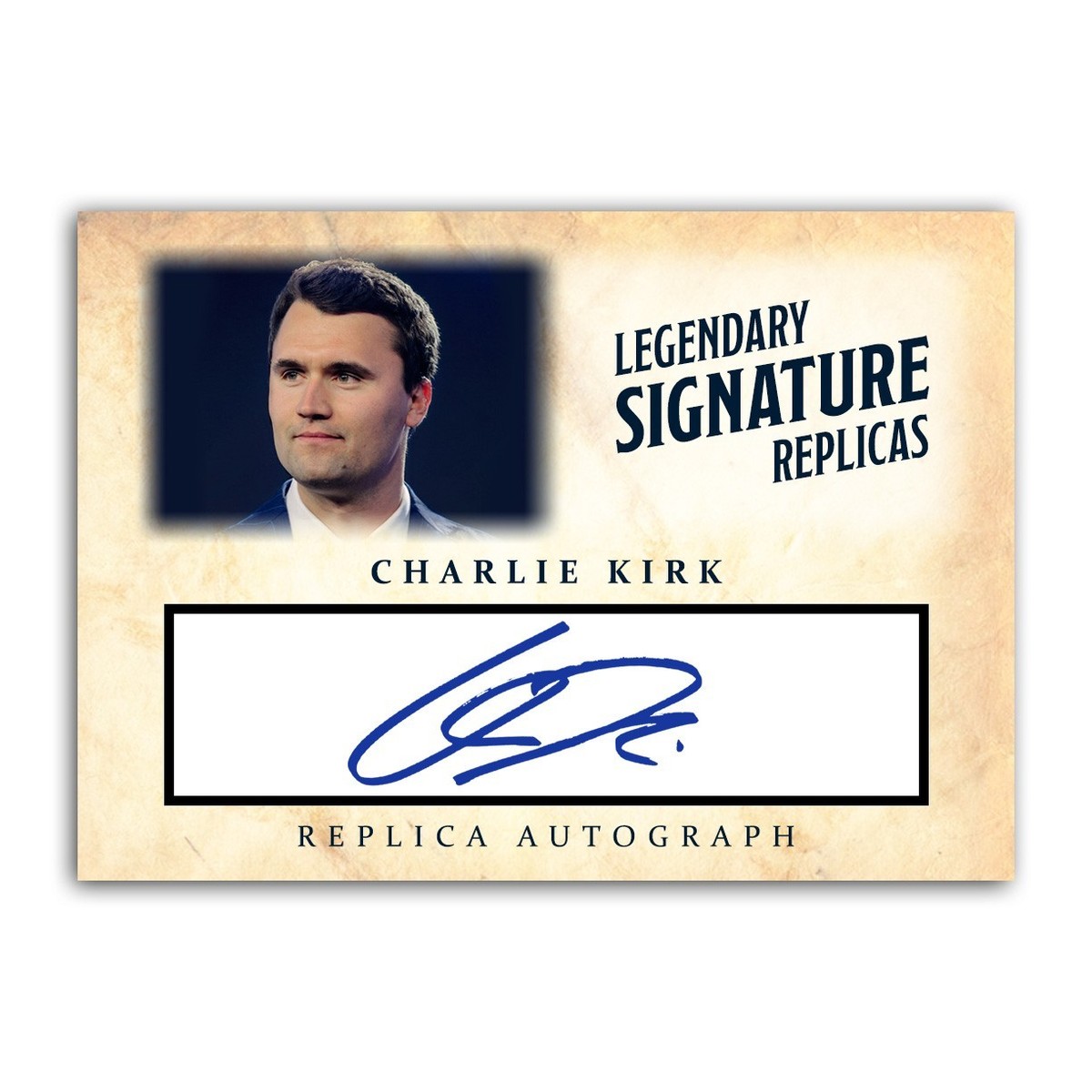 Charlie Kirk ACEO Autograph Collectible Replica Signature Card