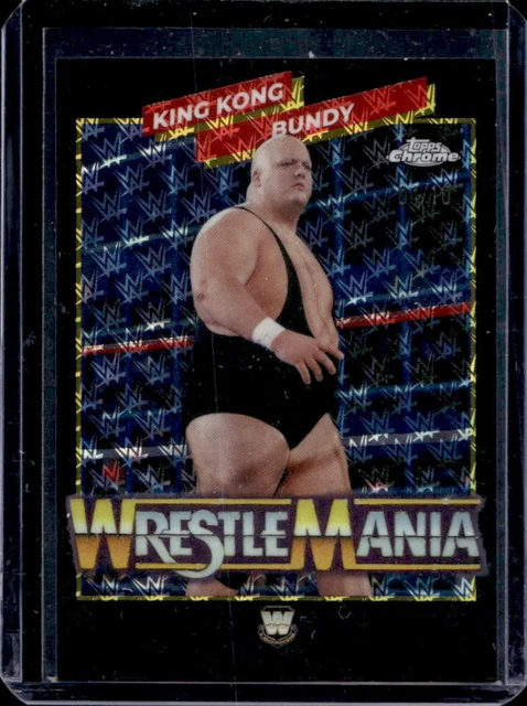 2026 Topps Chrome WWE Logofractor King Kong Bundy Wrestlemania Recall Black #/10