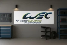 Endurance Racing Banner 71x24 White Garage Decor | Motorsport Track Wall Sign