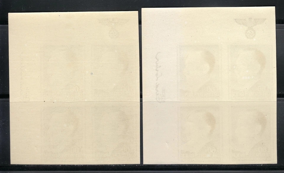Poland Occupation WW2 1942 Mi Blocks 86U , 88U Adolf Hitler.Imperforated ** - Image 2 of 2
