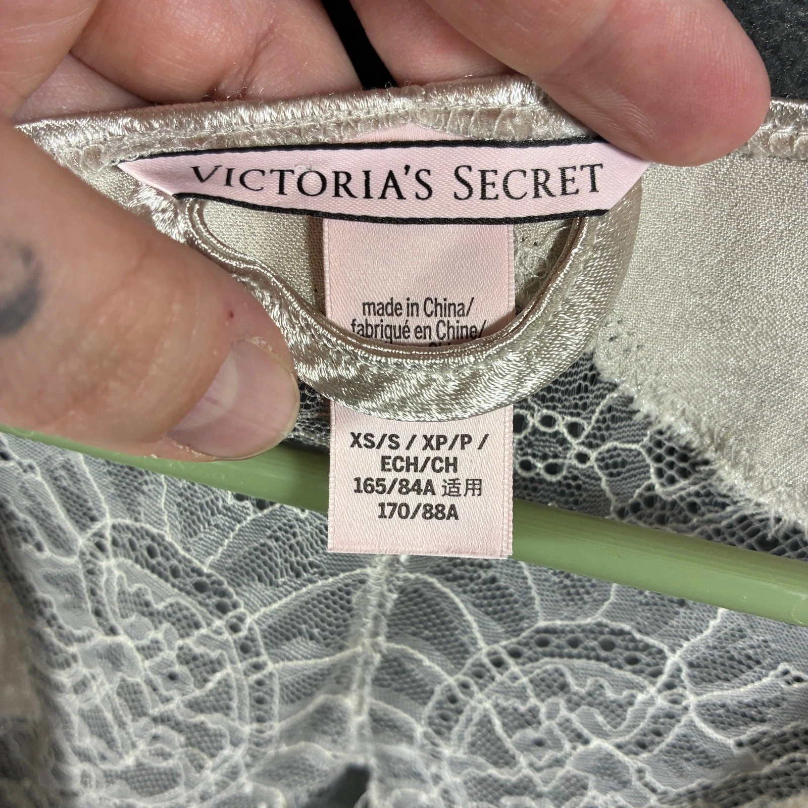 UNDERCOVER victorias secret abito donna avvolgente XS champagne pizzo angelo fata civetta reggenza