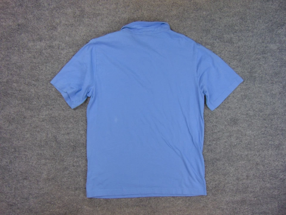 Camisa Polo Johnnie-O Para Hombres Mediana Azul Algodón Manga Corta Bolsillo Logo Preppy Informal Foto 2 de 4