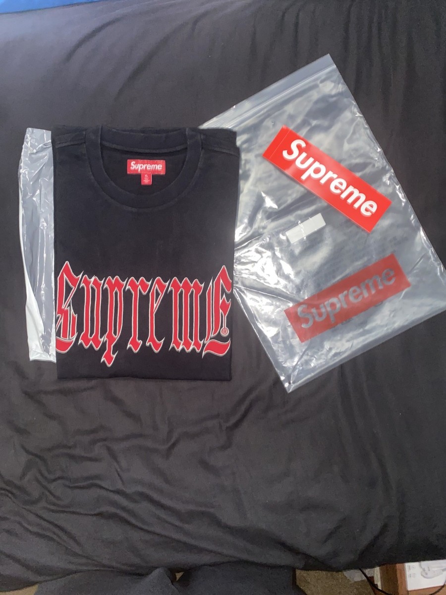 Supreme Old English Tee – Black – Size XL – SS24 – Brand New | eBay