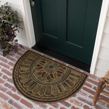 Half Round Door Mat 24x36 Non-Slip Outdoor Indoor Rubber Doormat Floor Carpet