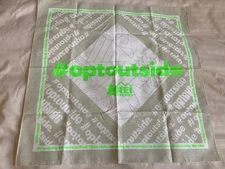 REI Co-Op Cotton #OPTOUTSIDE Beige/Cream/Neon Green Bandanna Handkerchief