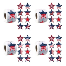 2000Pcs Wrap Stickers Label Independence Day Patriotic Stickers for Chrismtas