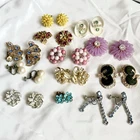 Vintage 50s 60s Costume Jewelry Earring Lot Clip On Screw Back Rhinestone