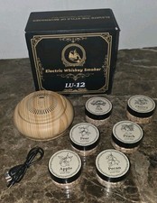 LU-12 Electric Whiskey Smoker Kit Rechargeable Cocktail Infuser 6 Wood Flavors