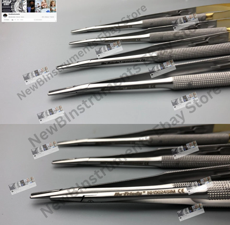 Soporte de aguja recto Hu Friedy Castroviejo 18 Cm (7") NH5024SIM Lote de 4 piezas Foto 4 de 4