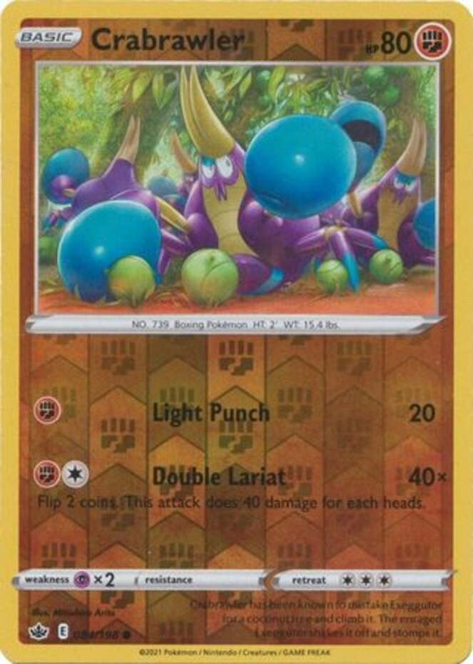 Crabrawler - 084/198 - Common - Reverse Holo - Near Mint - Sword & Shield - Chil
