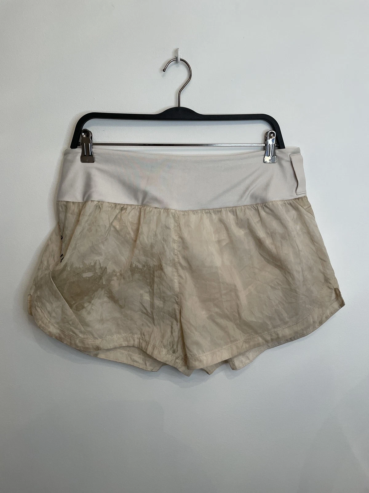 Nike Trail Running Shorts Women's Large Elastic Waist Pockets, Beige