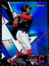 2018 Topps Finest #2 Blue Refractor #8/150 - Francisco Lindor - Indians