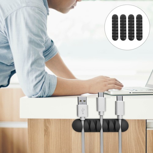 4 Pcs Wire Fixer Adhesive Cable Management Clips Organizer for Desk - Afbeelding 10 van 12