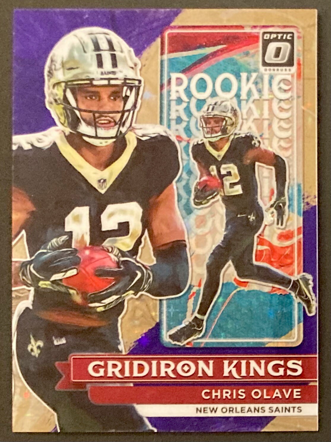 2022 Donruss Optic Chris Olave RC Rookie Gridiron Kings PURPLE STARS #/25 FOTL