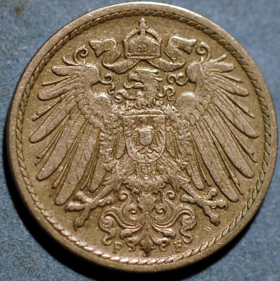 Germany Empire 5 Pfennig 1910 F KM# 11 - Image 2 of 2